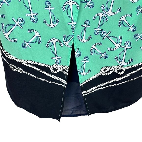 Pink Owl Boutique Womens Top Mint Color Block Anchors Size Small - Picture 6 of 9